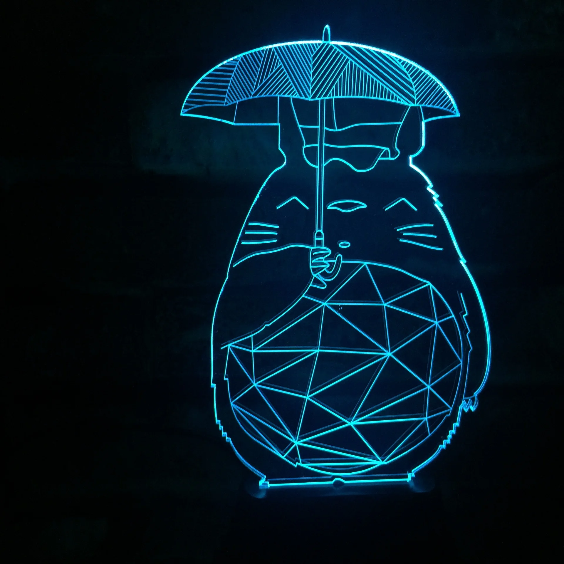 Chinchilla 7 цветов голограма 3D свет градиент Lampara LED визуальный стерео Иллюзия света