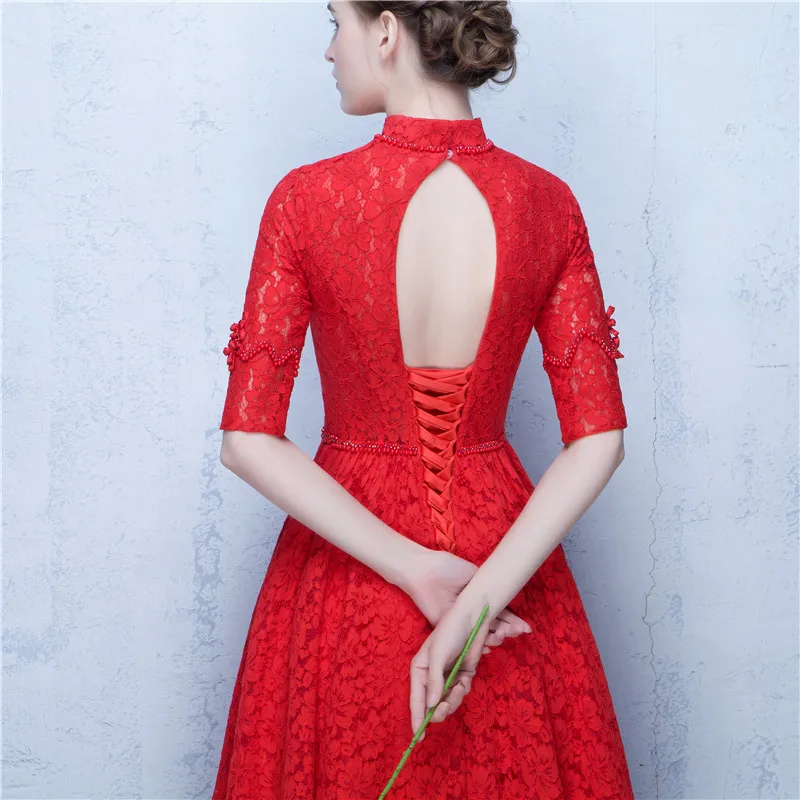 Платья для выпускного вечера 2020 Vestido Festa Longo с высоким воротом элегантные Красные
