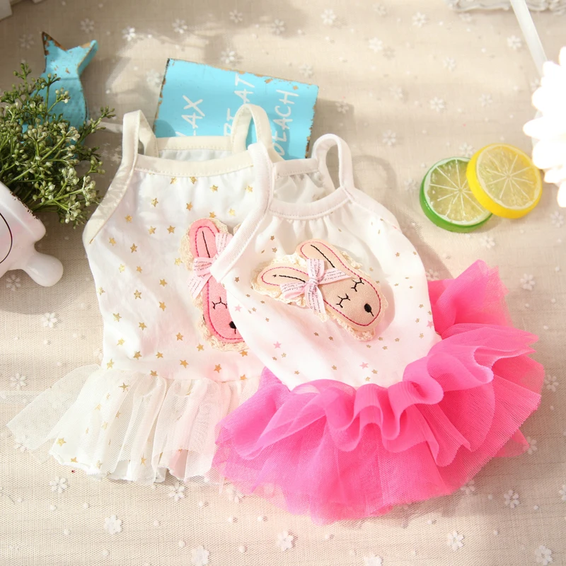 Летнее платье для собаки PETSTYLE с принтом звезд короткая юбка щенка кошки