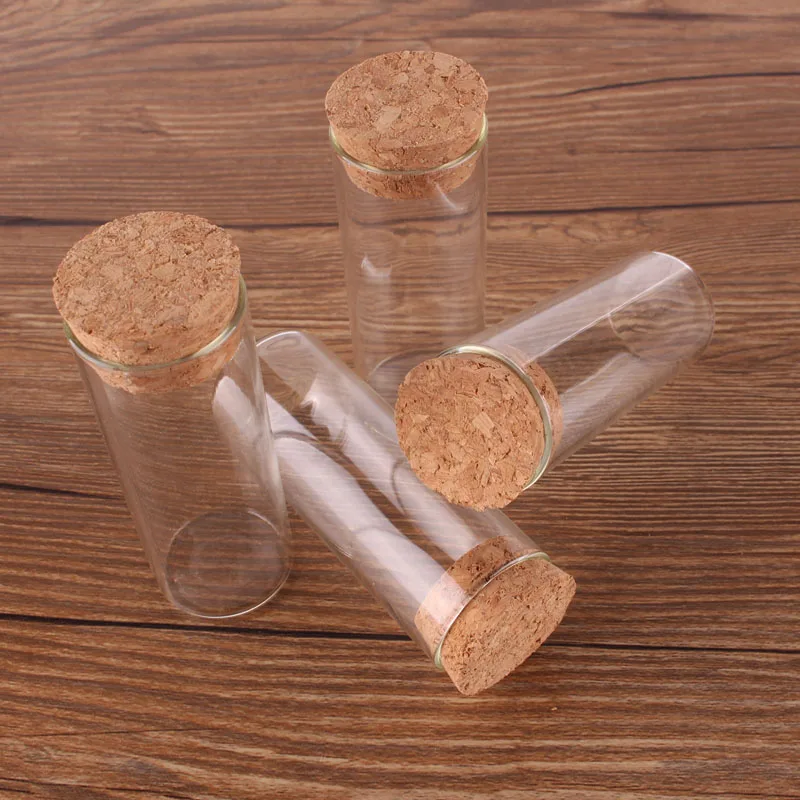 

Dia 27mm 20ml 30ml Transparent Glass Test Tube Vials Terrarium with Cork Stopper Glass Container 48pcs