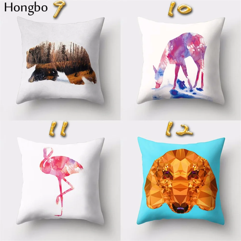 Hongbo 1 шт. мультяшный Кот медведь собака Фламинго лошадь волк Подушка Чехол