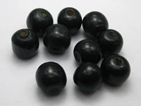 100 pcs black 12mm12 round wood beadswooden beads