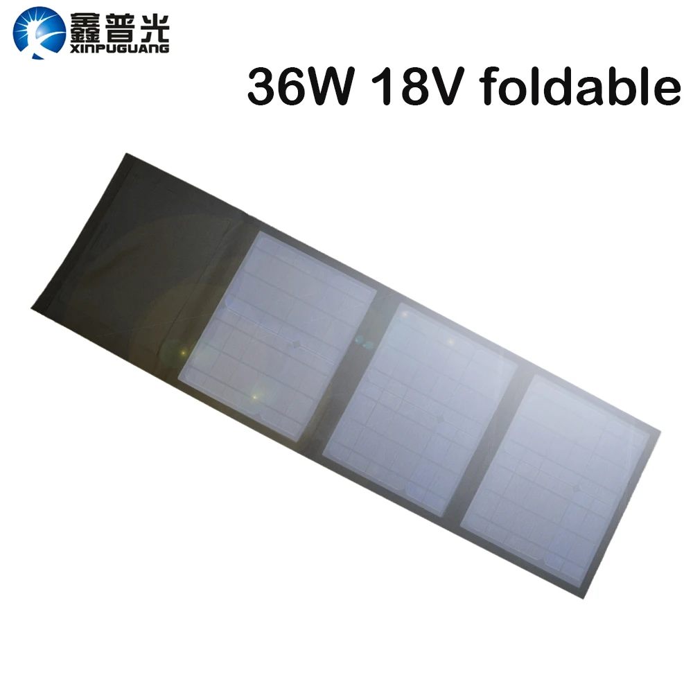 Xinpuguang 36W 18V Складная солнечная панель Гибкая портативная Зарядное устройство USB DC