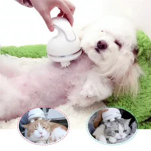 Интеллектуальный зарядный Массажер для домашних животных, 3D массажер для головы, автоматический вращающийся водонепроницаемый электрический прибор для груминга кошек, товары для питомцев 35