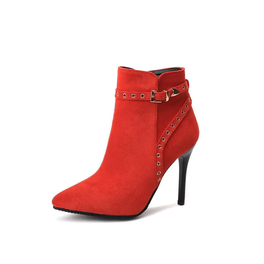 ESVEVA 2019 Women Shoes Thin High Heels Zip Pointed Toe Boots Western Style Ankle Elegant Buckle Woman Size 34-43 | Обувь