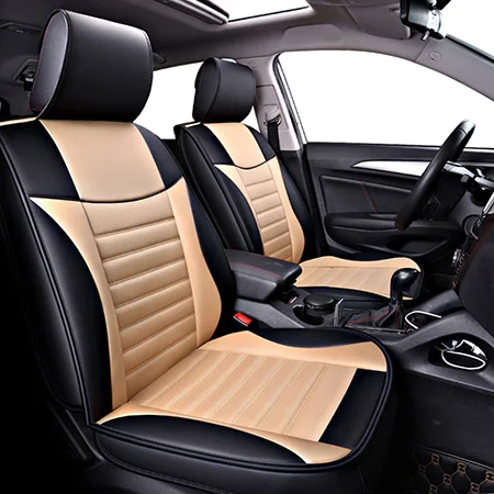 Beige Standard Спереди и сзади) Специальные кожаные чехлы на сиденья для chevrolet cruze captiva lacetti 2013 2012 2011 2010 протектор - Название цвета: Beige Standard