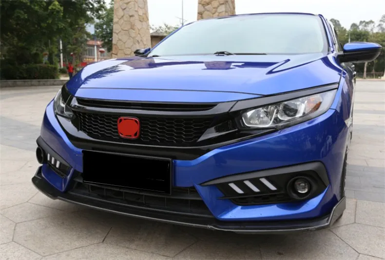 Для Honda Civic 2016 2017 2018 2019 передняя решетка гоночные грили Высокое качество ABS черный