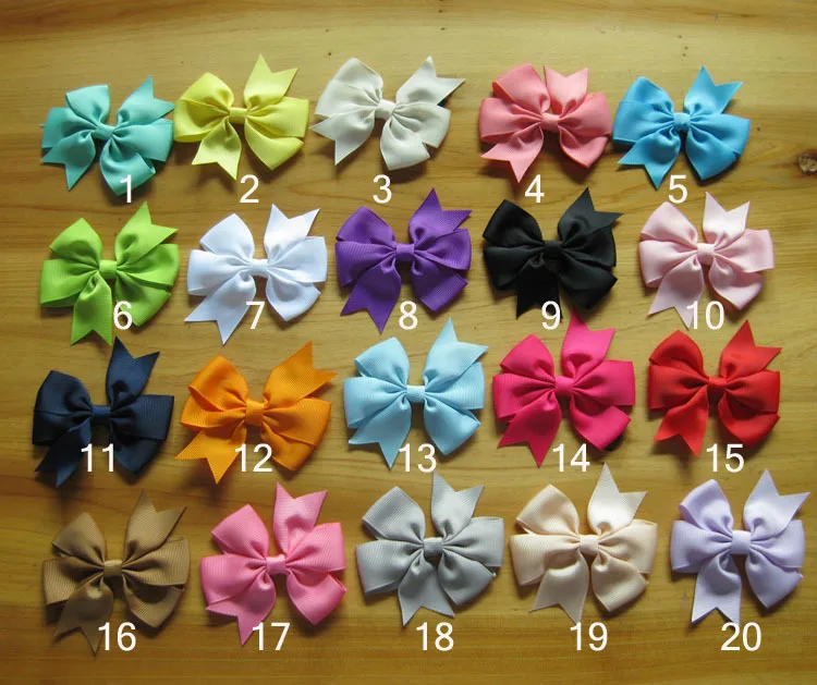 Заколка для волос с бантом из атласной ленты 40 шт.|bow hair baby|clip for babyclips |
