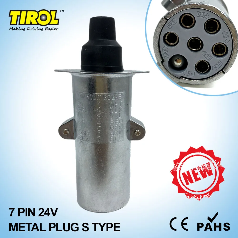 TIROL T23413b Новый 7 Pin 24 В металлическая тележка штекер S тип проводки разъем