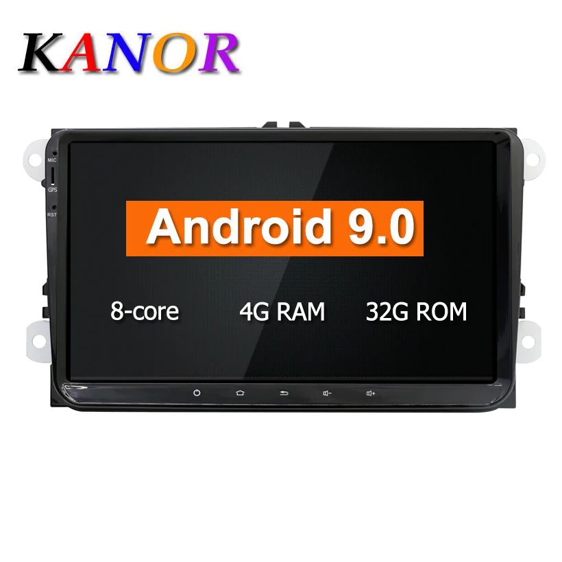 KANOR 4+ 32G ips 2 din android 9,0 Автомагнитола для passat b5 b6 golf 5 6 Tiguan BORA polo caddy автомобильный мультимедийный плеер