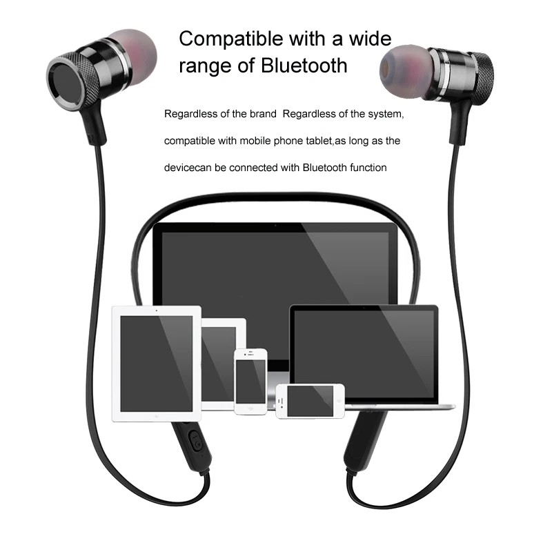 BoneRtop BR16 шейным Bluetooth наушники Беспроводной металлический магнит Спорт на