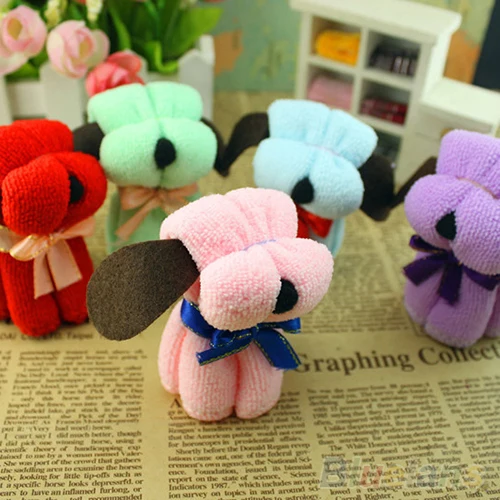 

3pcs Dog Cake Shape Towel Cotton Washcloth Wedding Gifts Present