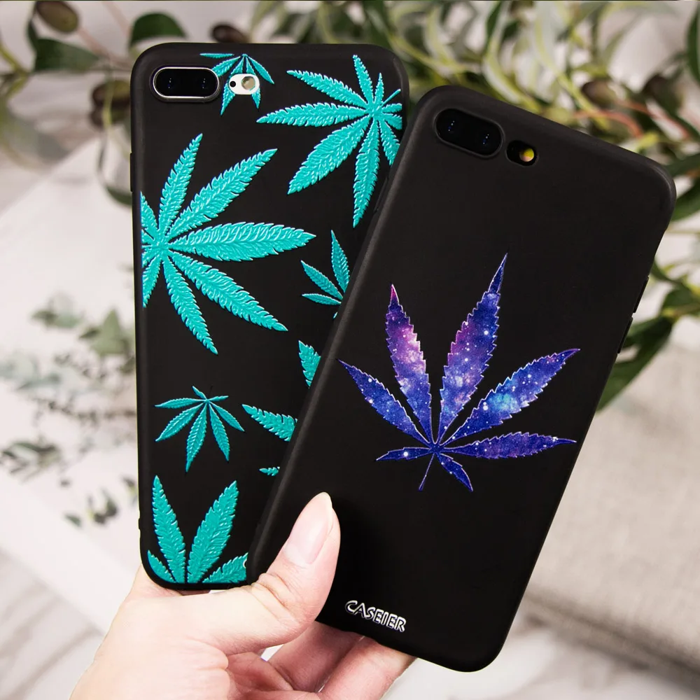 Caseier 3D выступающий рельеф Телефон чехол для iPhone 6 6s 7 8 Plus роскошный черный мягкий