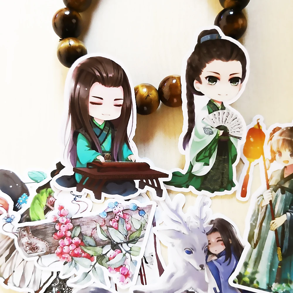 21 шт. самоклеющиеся красивые античные китайские наклейки для девочек, сделай сам, наклейки на клипсах, Художественный альбом, украшение, дневник, случайный, не повторяется