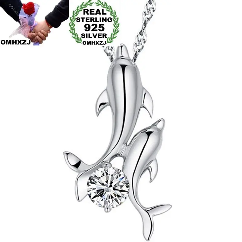 

Ожерелье OMHXZJ из серебра 925 пробы с дельфином, аметистом и цирконом