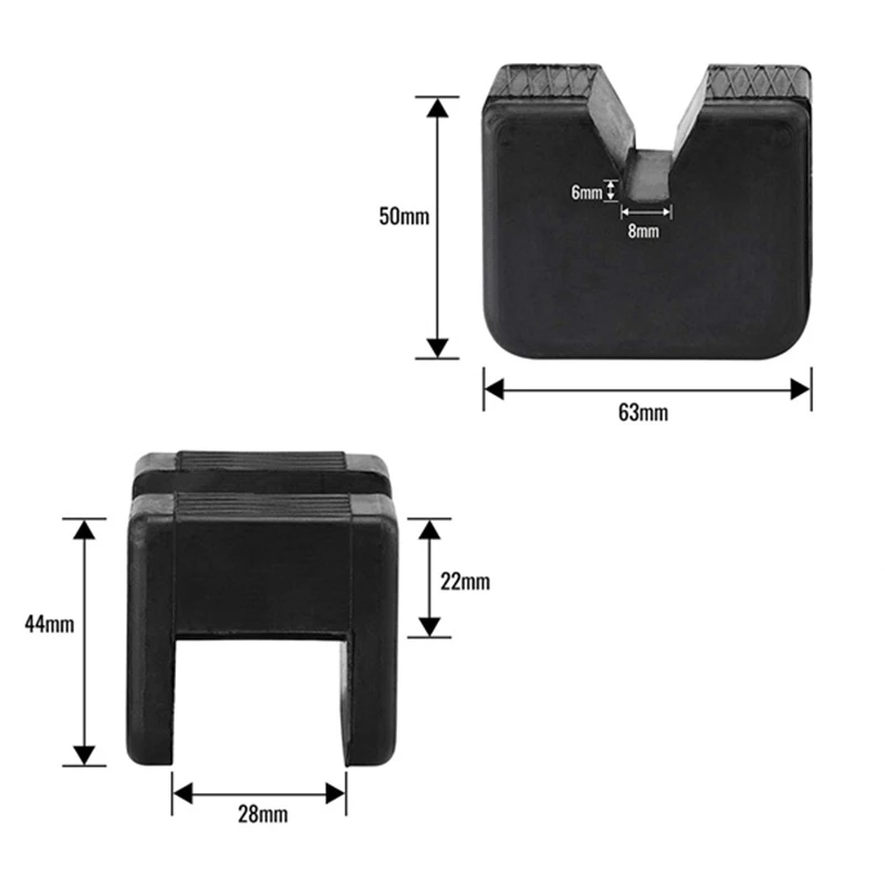 6 Pack Jack Pad Adapter For Stand 2-3 Ton Universal Rubber Slotted Frame Rail Pinch Welds Protector |