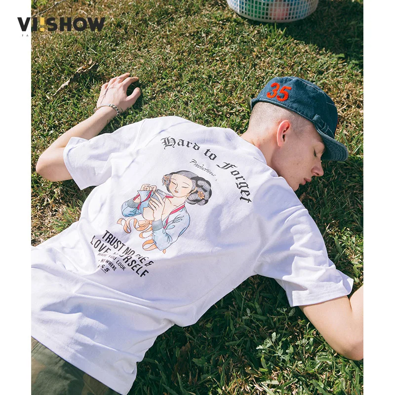 VIISHOW 2018 летние модные мужские футболки с буквенным принтом Футболка 100% хлопковая