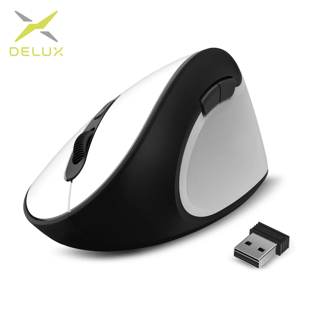 Мышь Delux M618SE Беспроводная оптическая вертикальная 2 4 ГГц 6 кнопок 1600 DPI|Мыши| |