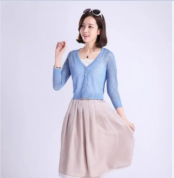 Женский трикотажный кардиган с V образным вырезом и длинным рукавом|knitted cardigan|thin