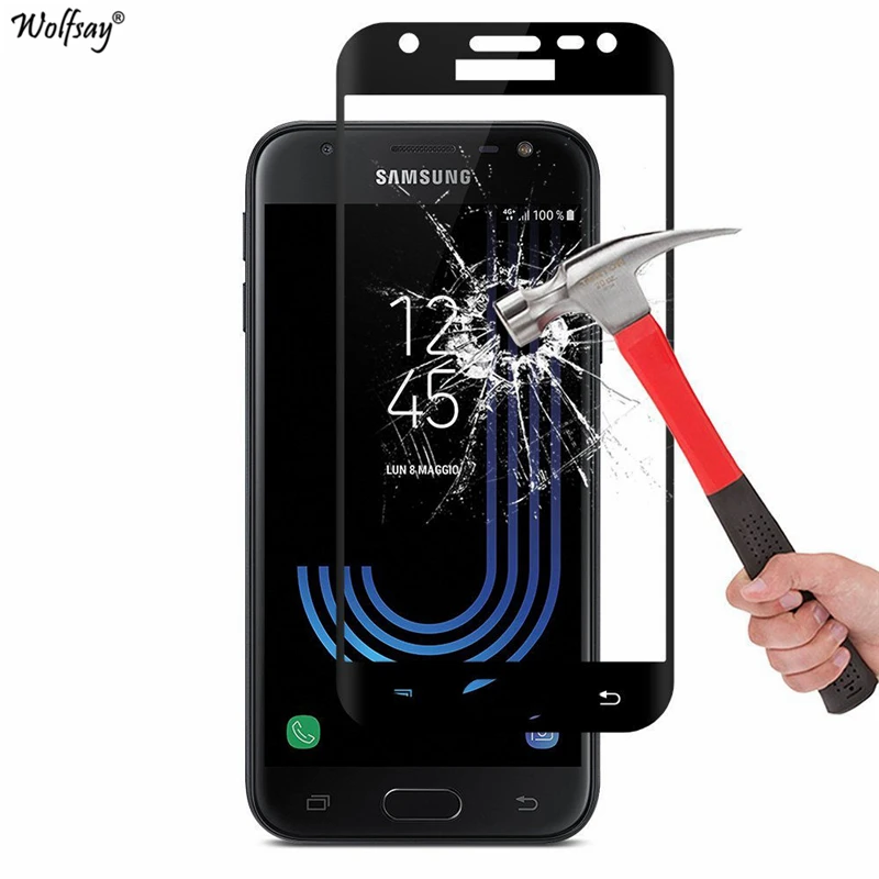 Wolfsay 2 шт. защита для экрана Samsung Galaxy J3 2017 J330F закаленное стекло защитная пленка