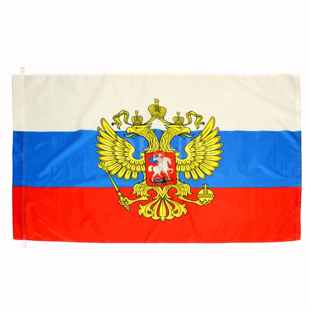 

VERTICAL 90x135cm Forward Russian National Emblem Bilateral Eagle Russia Flag