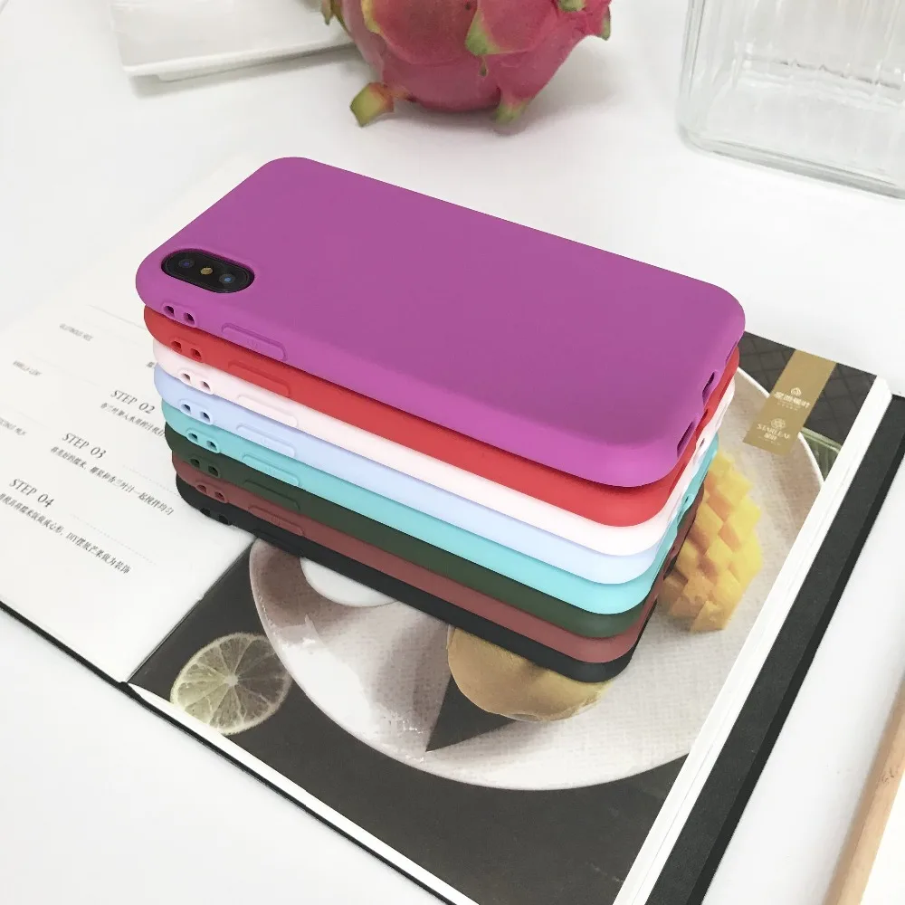 Простой сплошной цвет для iphone 6 7 8 Plus X XR XS MAX задняя крышка 6plus 7plus plus Ультратонкий