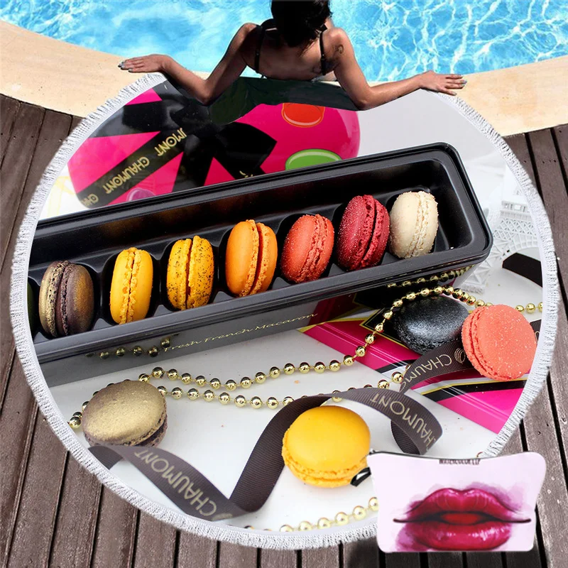 3d цифровое мягкое пляжное полотенце Macaron для женщин французский десерт