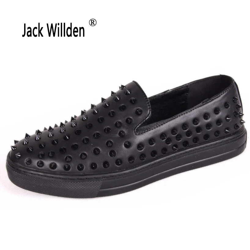 Туфли Jack Willden мужские кожаные лоферы заклепки повседневная обувь для вечеринки