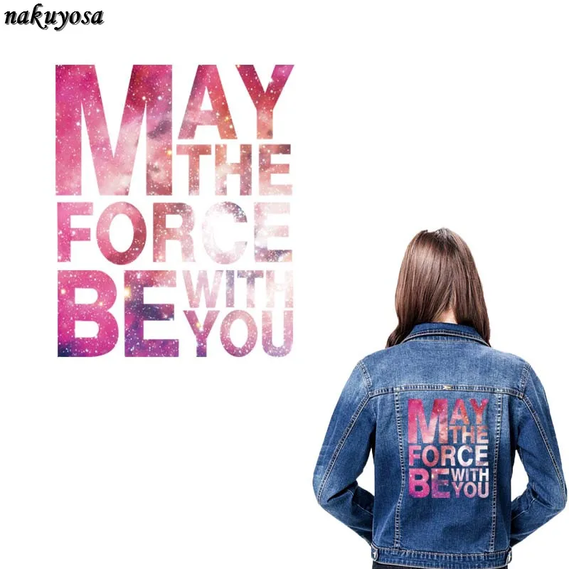5 шт. с надписью may the force be with u sky styles patches футболки платья свитер Термотрансферная