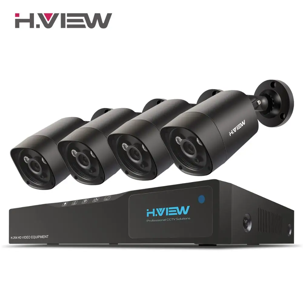 H. VIEW всепогодный 4CH DVR Набор камеры видеонаблюдения 4.0MP CCTV безопасности комплекты