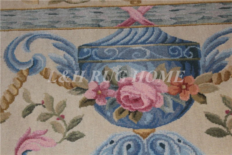 Kopen Gratis Verzending 10'x14' 90 Lijn Savonnerie Tapijt, Handgeknoopte Wollen Savonnerie Tapijt