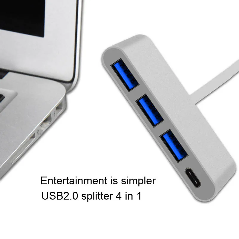 USB концентратор 2 0 Мульти Высокоскоростной разветвитель 4 порта все в одном