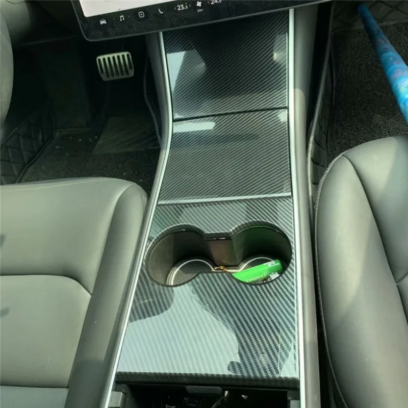 

WELKINRY Автомобильная крышка для TESLA MODEL 3 2018 2019, углеродное волокно, зернистая Передняя чашка для воды, контейнер для хранения, отделка