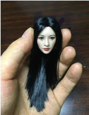 Custom 1/6 Asia Beauty Head Sculpt Similar to Liu Yan yellow hair 2017 new hot sale Female Model For 12'' PH Body toys | Игрушки и