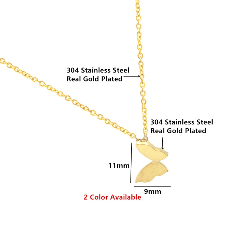 10pcs/lot Gold Color Butterfly Necklace For Women Ketting Choker Chain Stainless Steel Pendant Christmas Gift | Украшения и