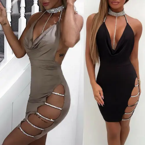 Женское однотонное Бандажное платье без рукавов элегантное облегающее вечернее