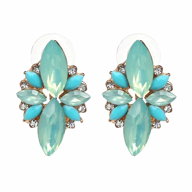 

JURAN New Brand Full Crystal Stud Earrings Charm Statement Unique Freshness Brincos Earrings Women Wedding Fashion Jewelry
