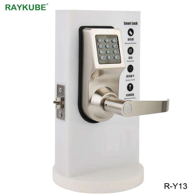 RAYKUBE цифровой электронный дверной замок с RFID пароль клавиатуры дистанционное