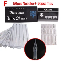 fft 50pcs clear tattoo tips50pcs disposable tattoo needles size of 579111315 tattoo set for tattoo supply