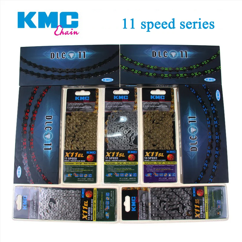 KMC X8 X9 X9sl X10 X10sl X11SL велосипедная цепь 9S 10S 11S золото для MTB/шоссейного велосипеда для Shimano/SRAM 8 9 10 11 скорость 116л/цепной велосипед