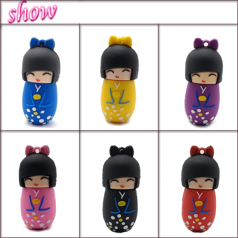 USB флешка 4 ГБ 8 16 32 64 мультяшная Японская девочка usb флеш накопитель милый roly poly toy
