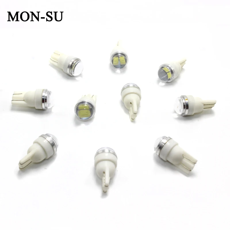 MON SU 10 шт. T10 W5W светодиодный 5630 2smd лампа для номерного знака 7 цветов Лампа парковки