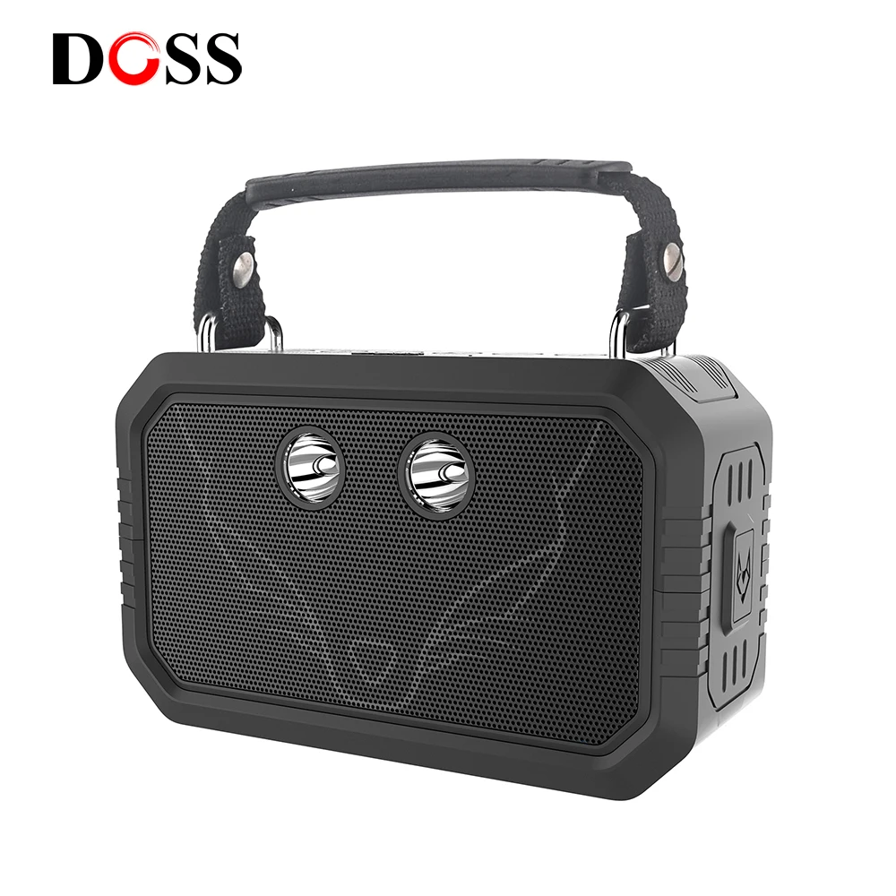DOSS Traveler Speaker Bluetooth Wireless Outdoor Portable Loudspeaker IPX6 Waterproof Stereo Bass Subwoofer Sound Box +LED Light