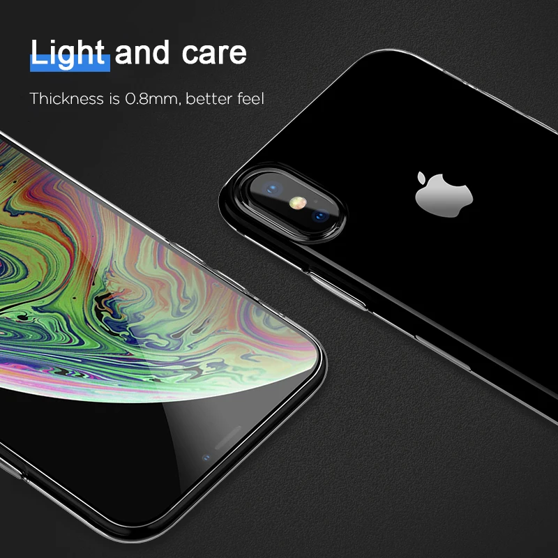 HOCO 2018 Мягкий ТПУ чехол для iPhone XS прозрачный защитный ультра тонкая защита Max iphone XR