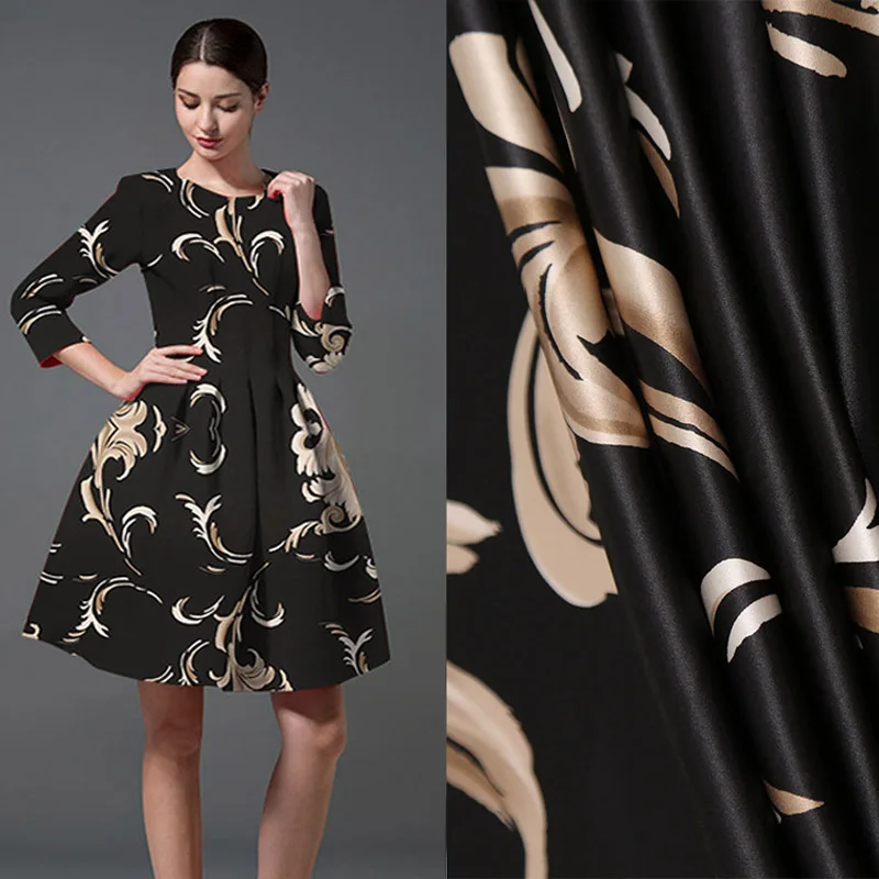 Эластичная ткань сатиновая с принтом 100*150 см мягкое блестящее свадебное платье