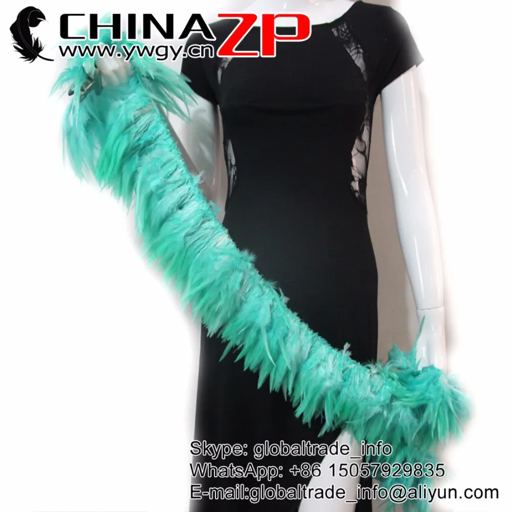 

New Arrival CHINAZP Feathers Retails 5 to 6 inch Bright Densely Aqua Blue Rooster Saddle Feather Strung Wholesale Dance Costume