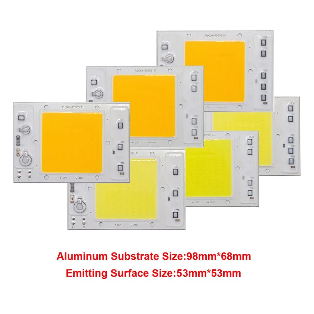 5 шт./лот светодиодный чип COB 30 Вт 40 50 220 в 110 В анти скачковый дизайн Smart IC Light High Lumen