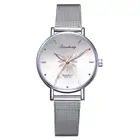 Модные сетчатые наручные часы с простым печатным круглым циферблатом, женские кварцевые часы, подарок, Relogio Feminino