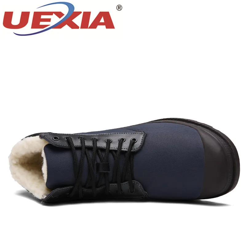 UEXIA Новая Мужская обувь Высокое качество кожи мужские полусапоги Модная черная