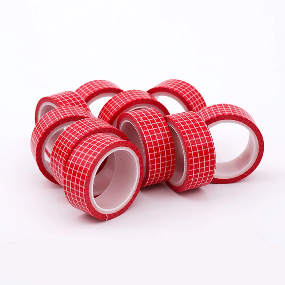 20pcs/set Basic Red Plaid Fresh Cute Children DIY Decoration Kawai Paper Tape Hand Journal Notebook Washi Sticker | Канцтовары для